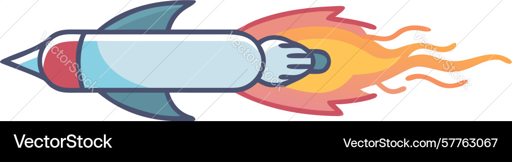 Fiery rocket engine blast design generative ai Vector Image