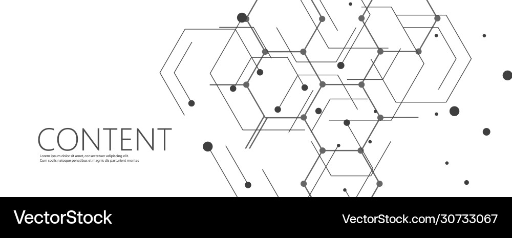 Geometric lines and dots pattern modern hexagons Geometric lines and dots pattern modern hexagons vector image