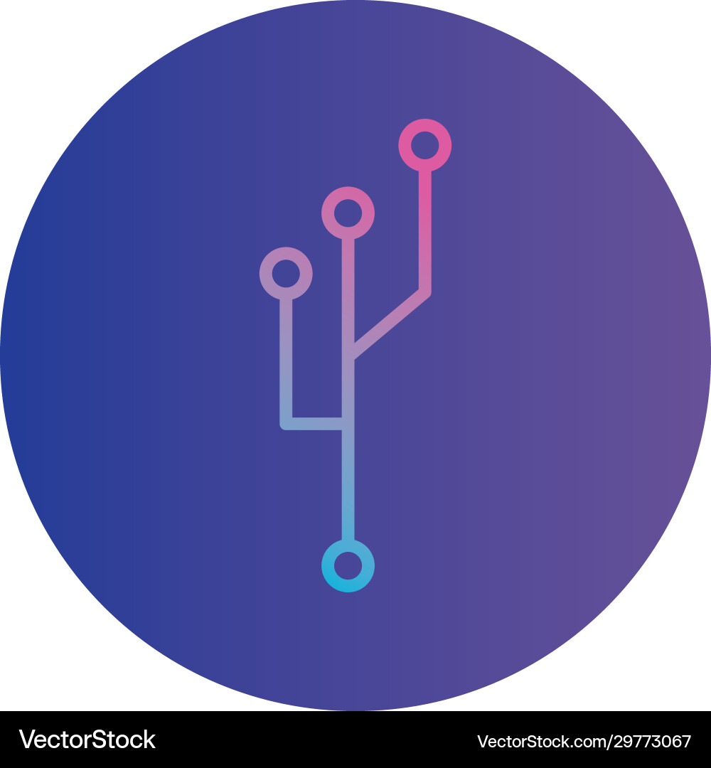 Isolated circuit gradient style icon design Vector Image