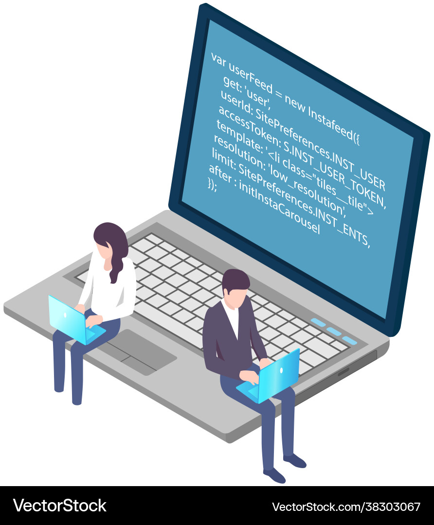 It specialists are engaged in programming It specialists are engaged in programming Vector Image