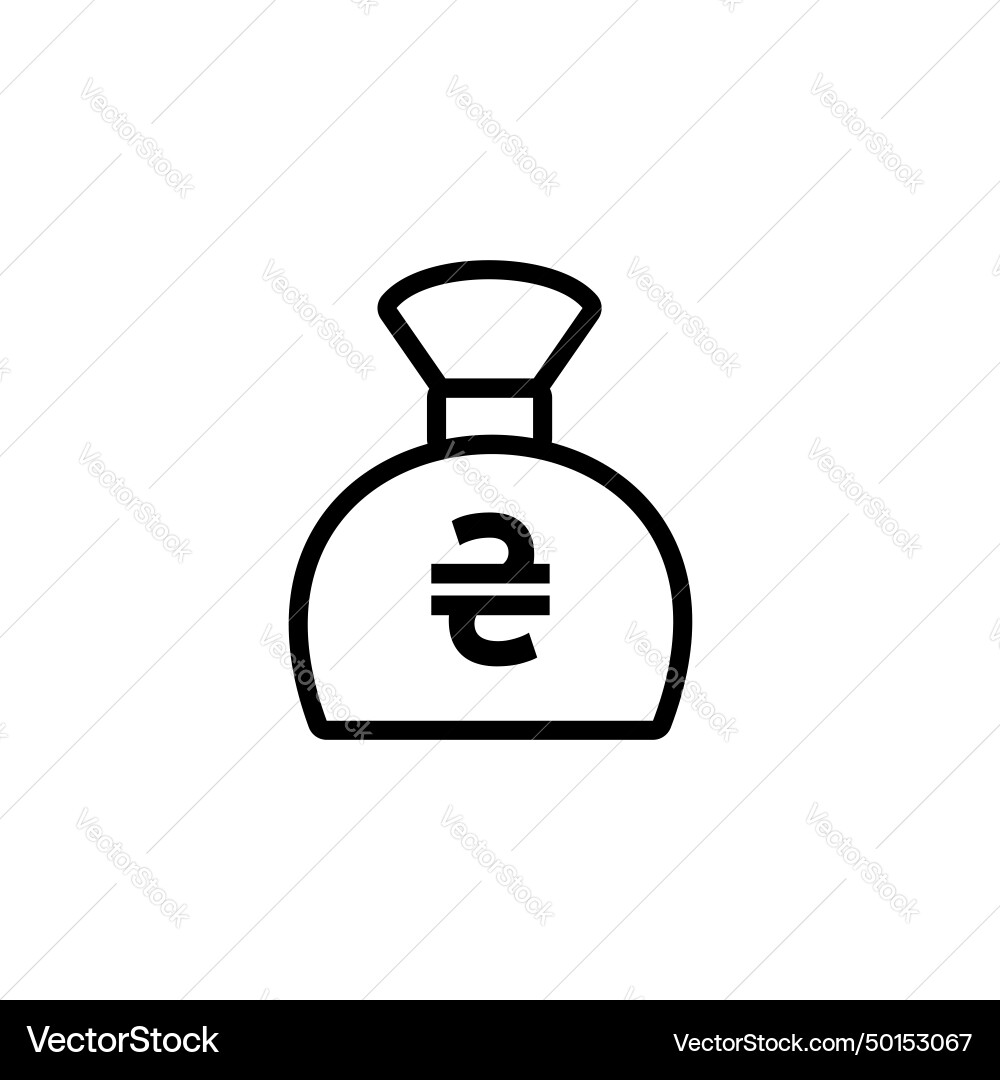 Money bag icon with hryvnia symbol made in line vector image