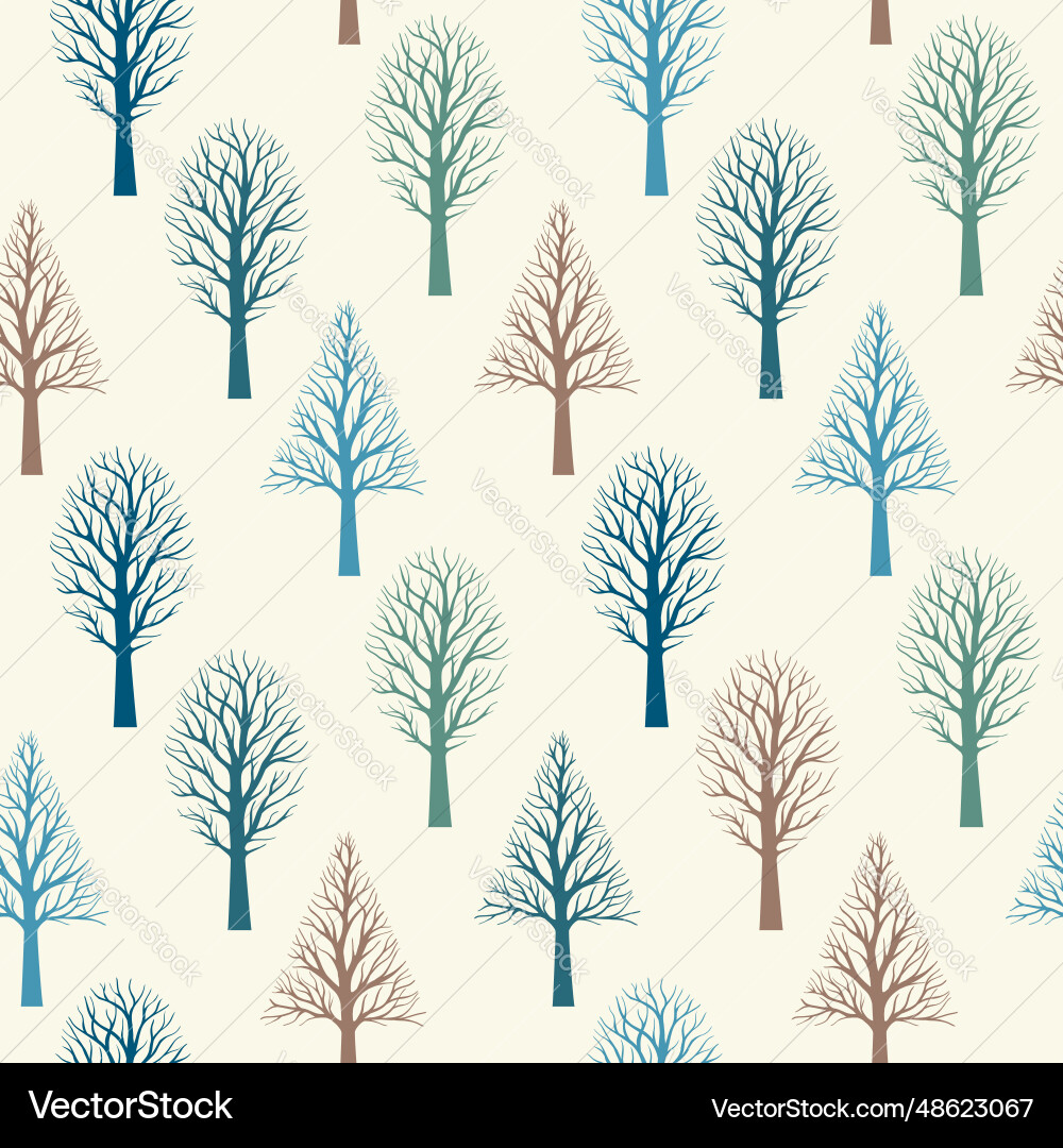 Pattern with color trees vector image