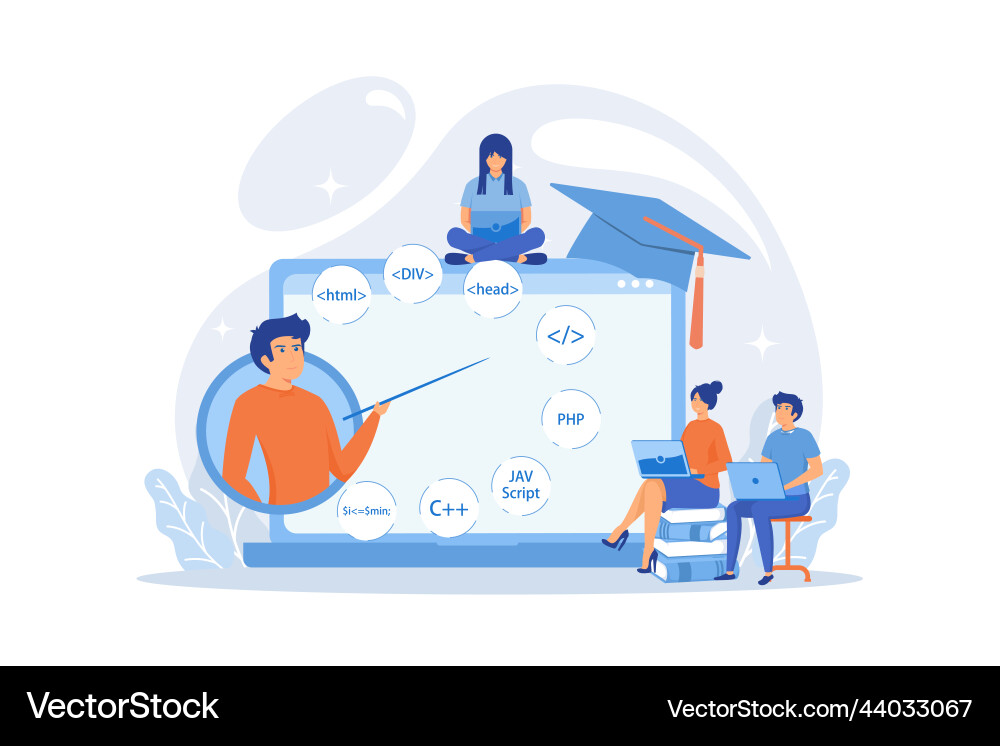 Script writing software engineering coding Vector Image