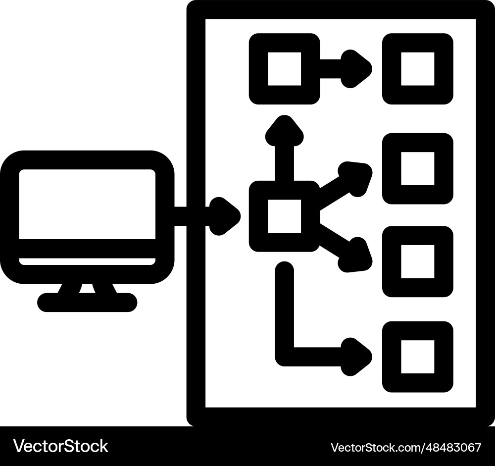 Serverless architecture software line icon Serverless architecture software line icon vector image