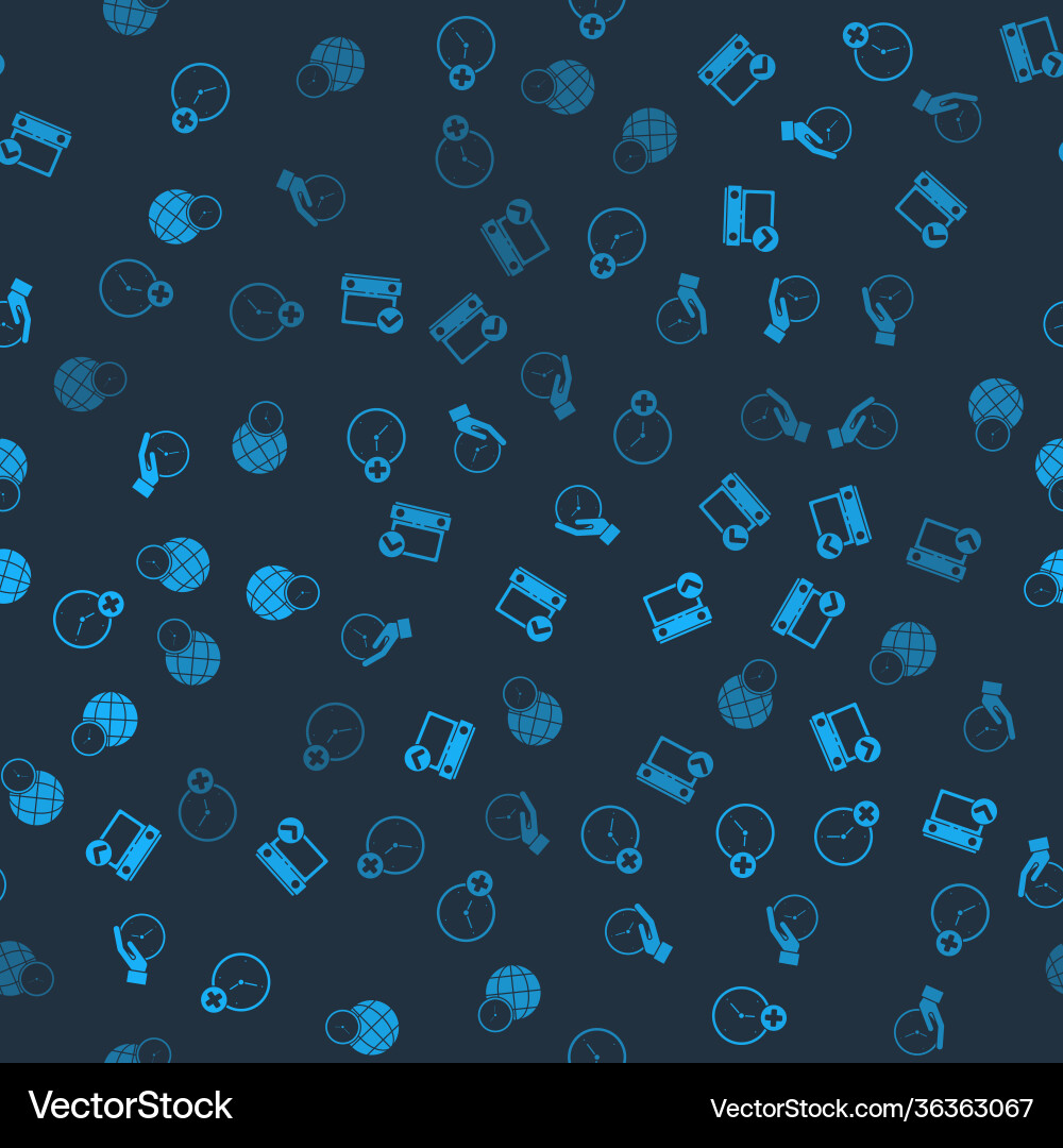 Set clock delete calendar with check mark Vector Image