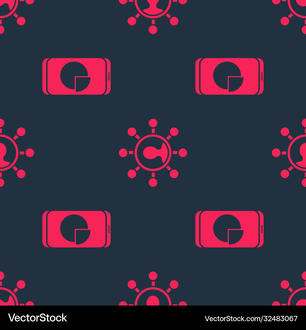 Set mobile phone with graph chart and business vector image