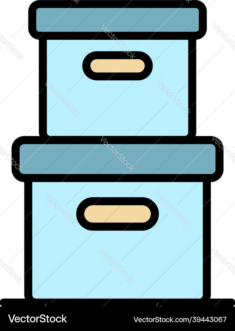 Stack delivery box icon color outline Stack delivery box icon color outline vector image