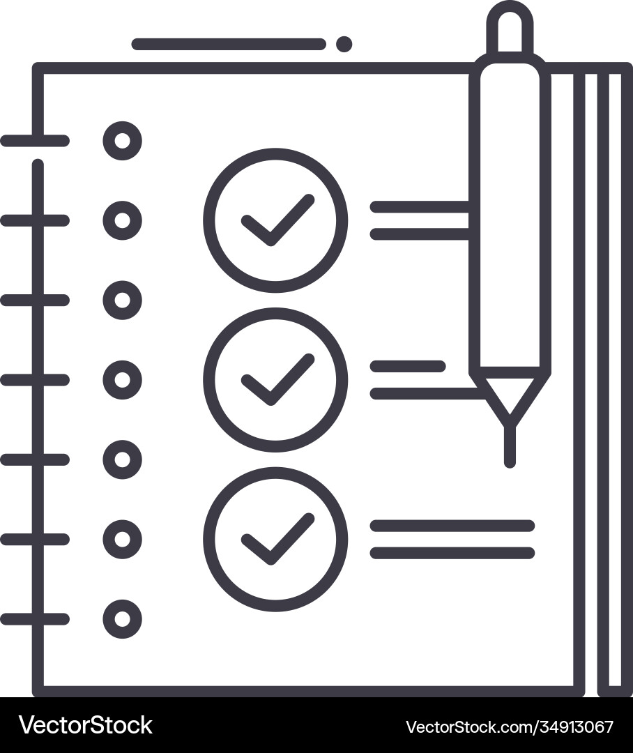 To do list icon linear isolated To do list icon linear isolated Vector Image