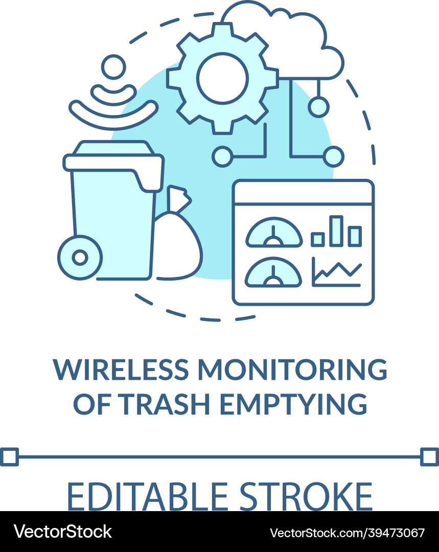 Wireless monitoring of garbage emptying concept Wireless monitoring of garbage emptying concept vector image