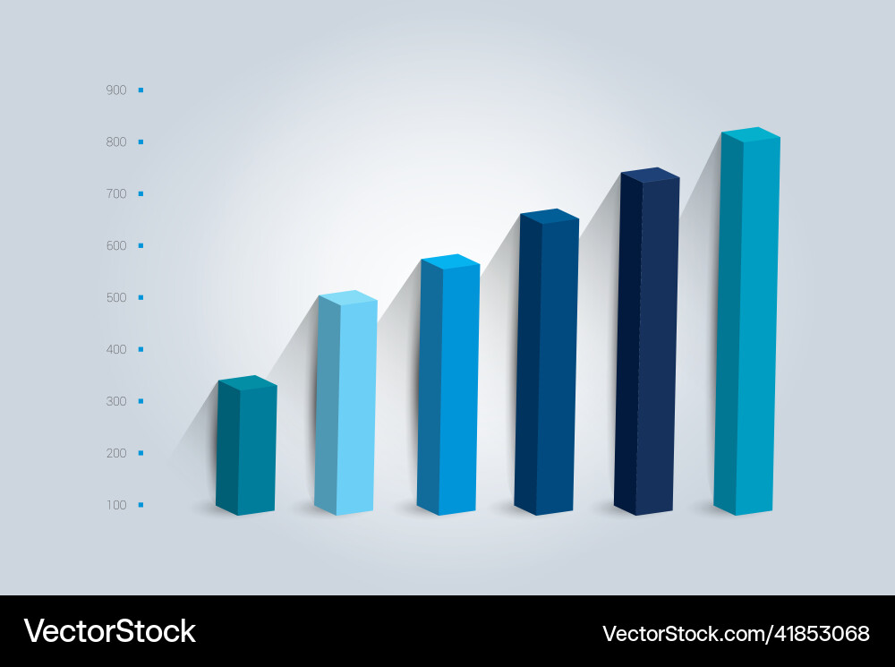 3d chart graph simply color editable infographics 3d chart graph simply color editable infographics vector image