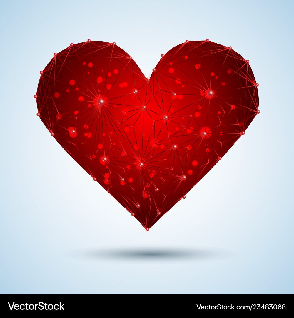 Abstract polygonal heart from points and lines Abstract polygonal heart from points and lines vector image