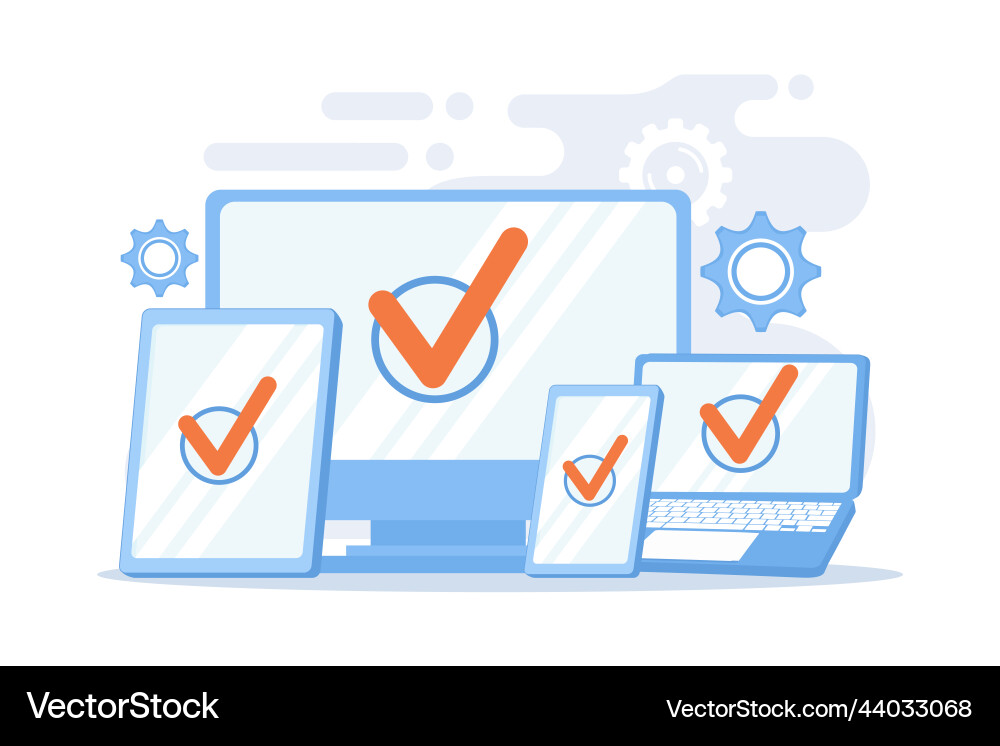 Cross platform devices multiplatform connection Cross platform devices multiplatform connection vector image
