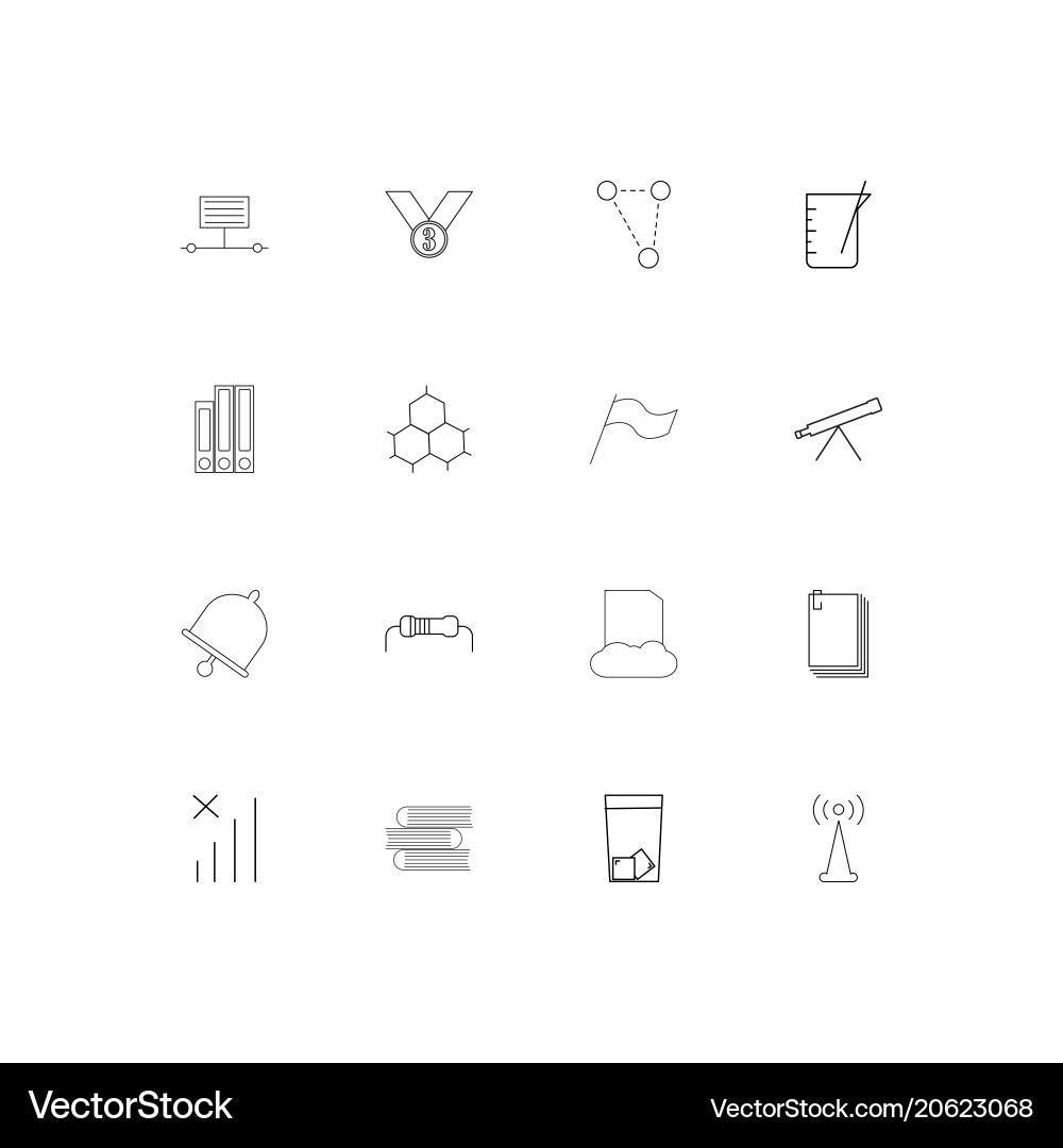 Education and science simple linear icons set Education and science simple linear icons set Vector Image