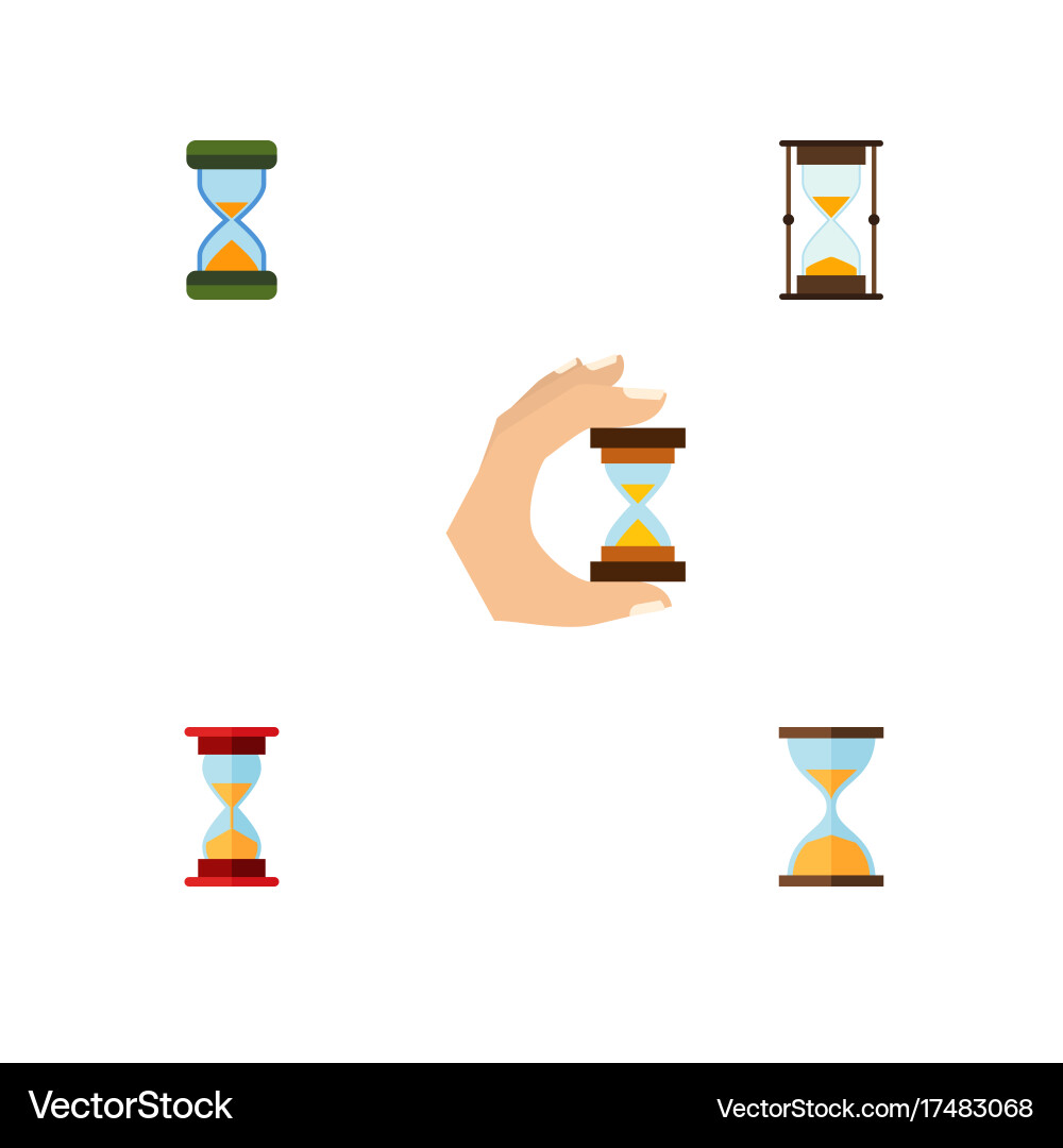 Flat icon timer set of measurement clock vector image