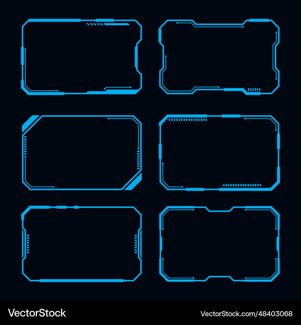Futuristic set frame digital design element vector image