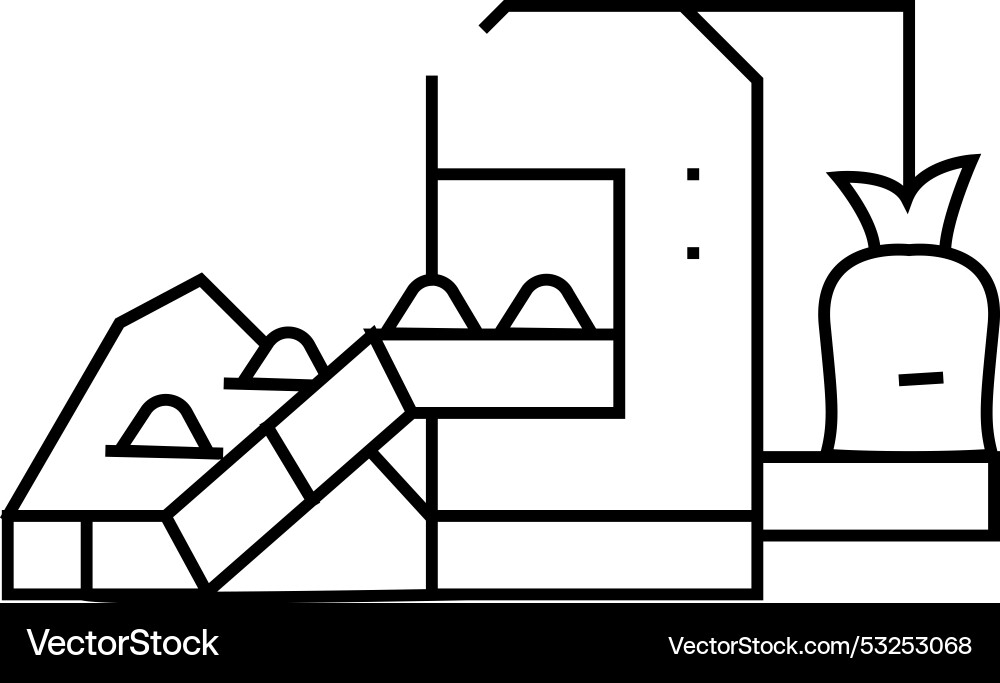 Industrial packaging of compost line icon Vector Image