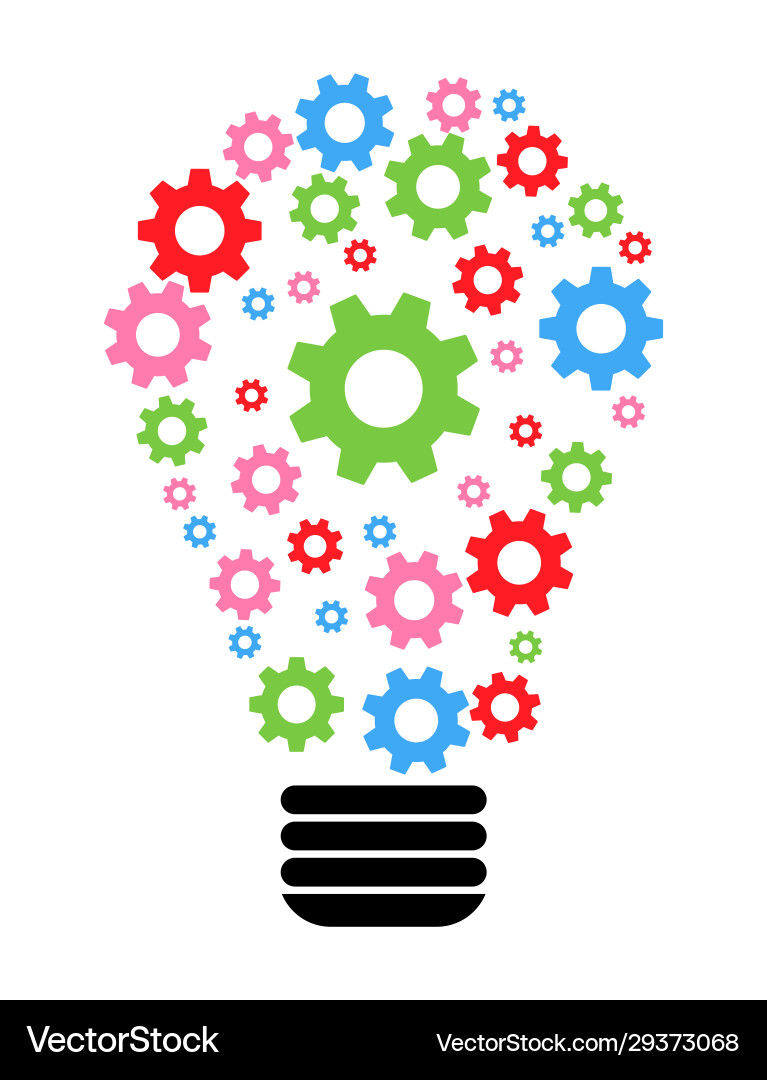 Lightbulb gears icon settings for mobile Vector Image