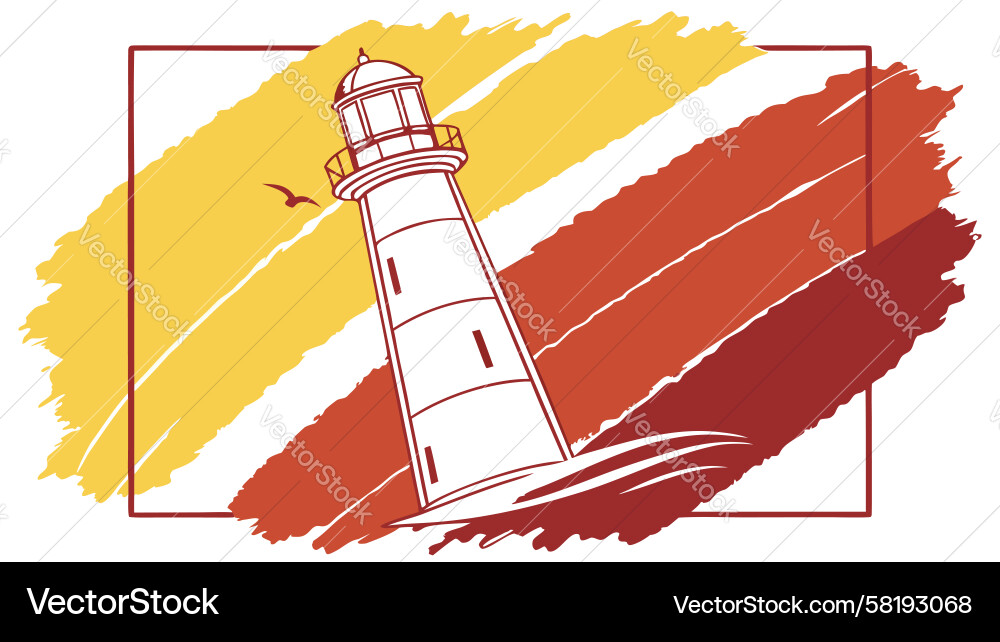 Lighthouse with Dynamic Brush Strokes Vector Image
