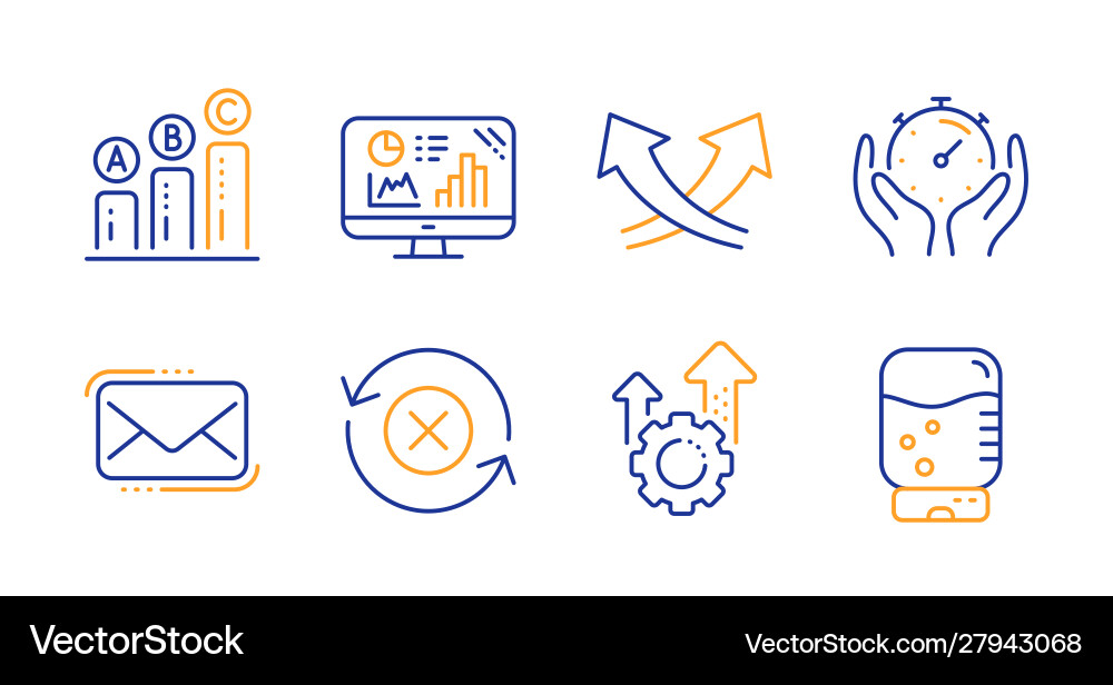 Messenger mail intersection arrows and analytics Messenger mail intersection arrows and analytics vector image