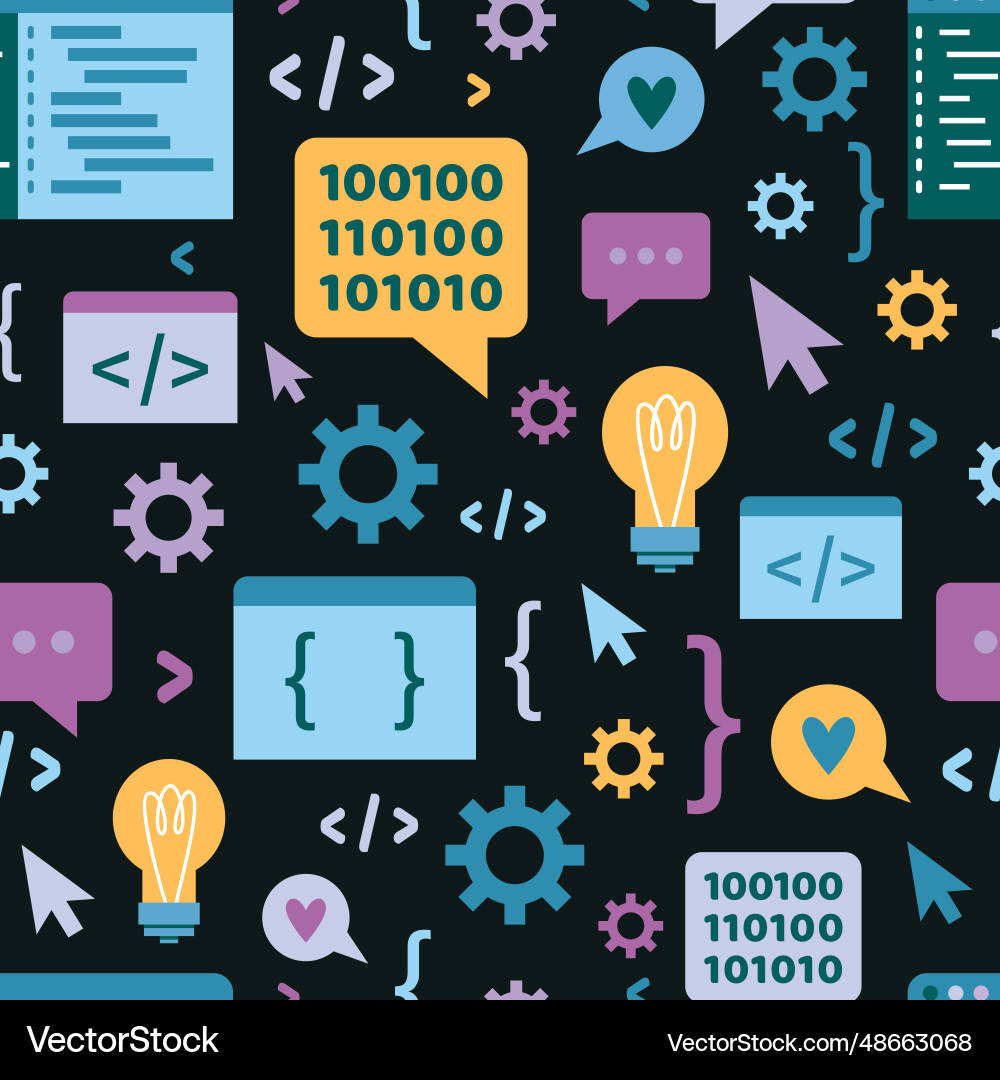 Seamless pattern with concept of computer Seamless pattern with concept of computer vector image
