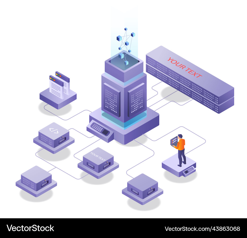 Server data center of multiple platforms Server data center of multiple platforms Vector Image
