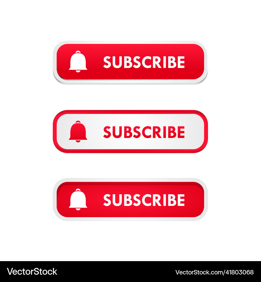 Subscribe buttons design collection vector image