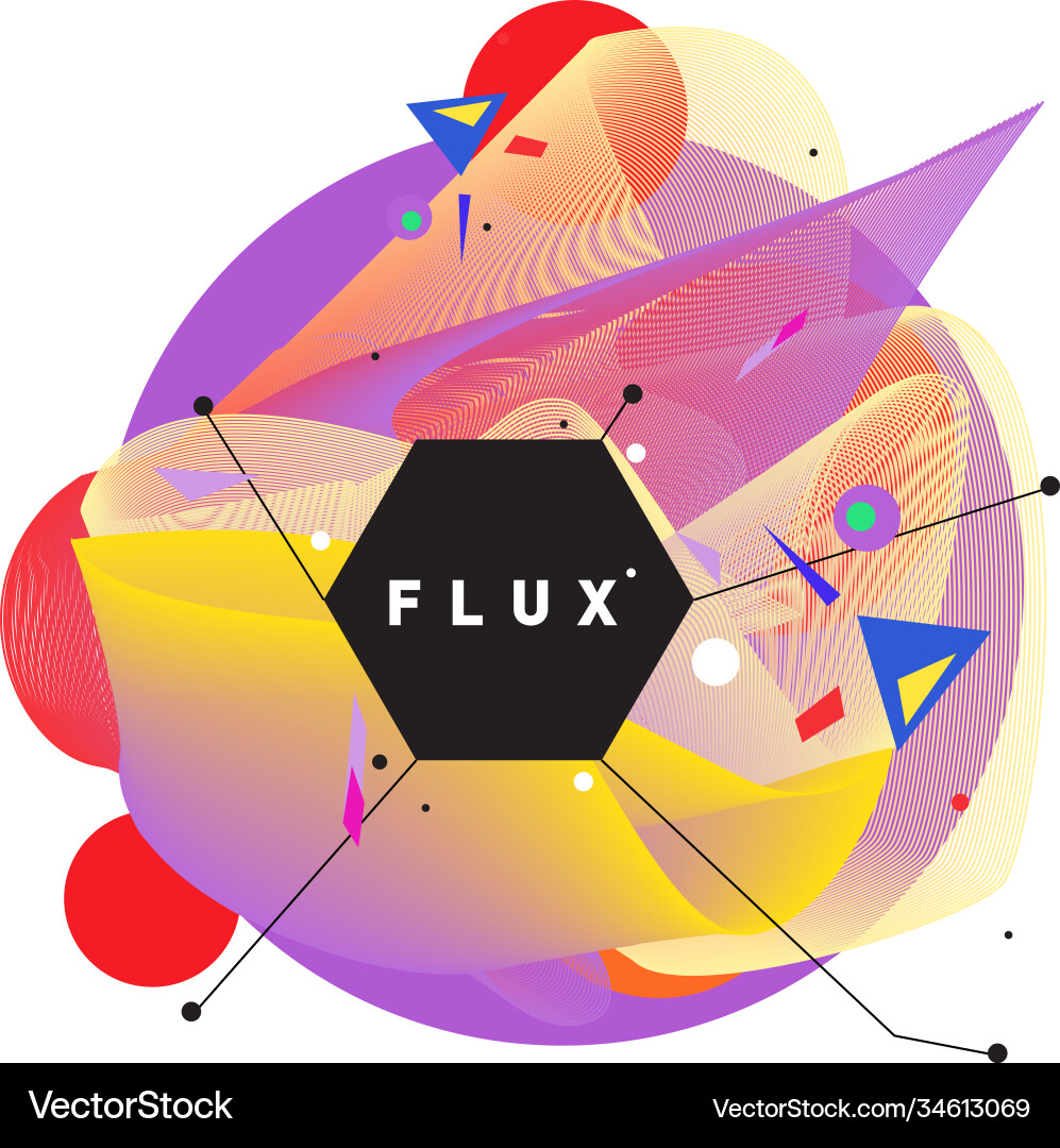 3d colorful wave background dynamic flux effect Vector Image
