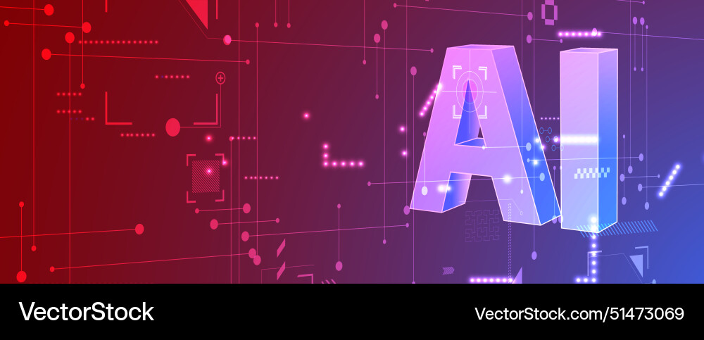 Abstract artificial intelligence cloud computing Vector Image