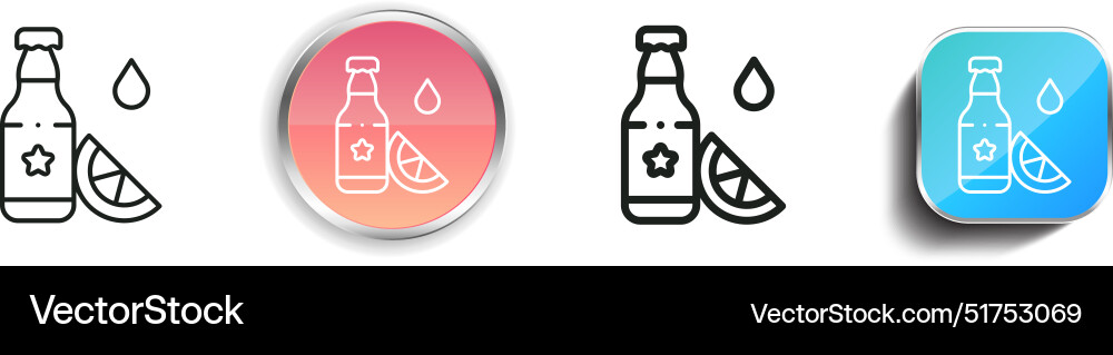 Beer icon thin linear regular and button style Vector Image