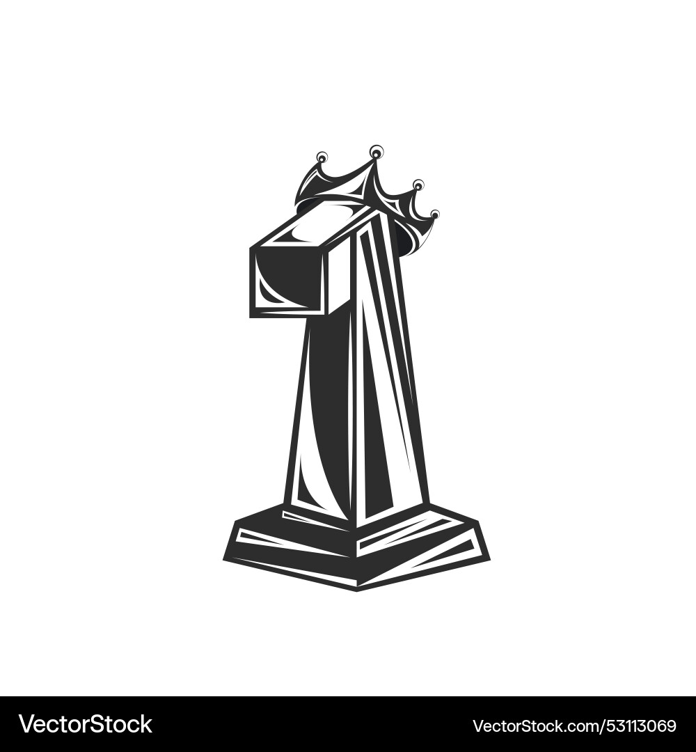 Black number one 3d gold with crown element design