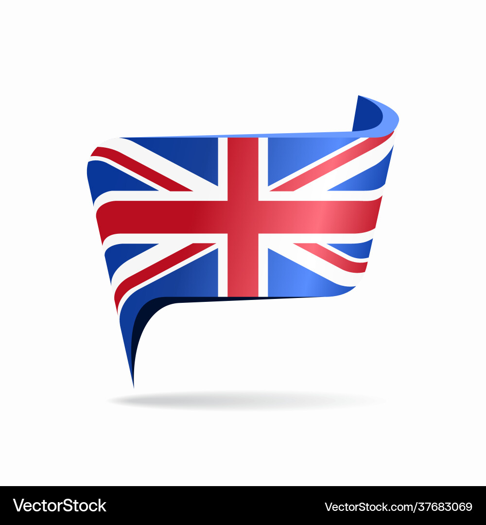 British Flag Pointer Map Vector Image