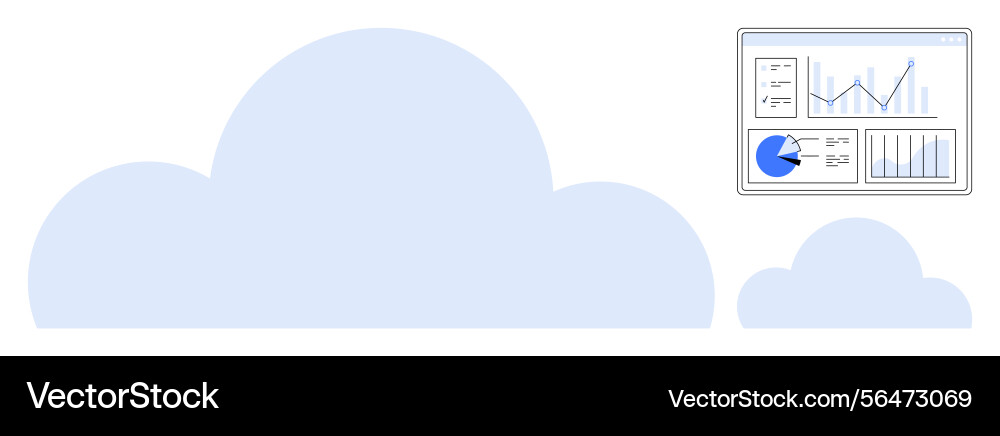 Cloud technology with data analytics dashboard Cloud technology with data analytics dashboard vector image