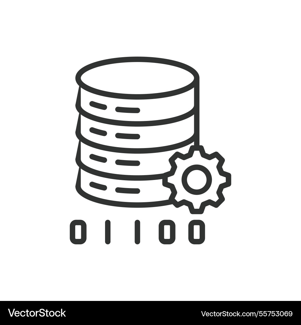 Data management icon in line design Data management icon in line design vector image