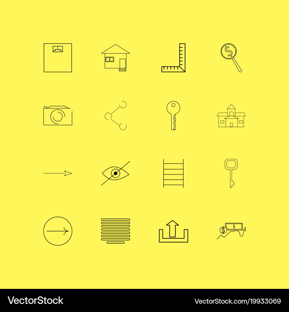 Essential linear icon set simple outline icons Vector Image