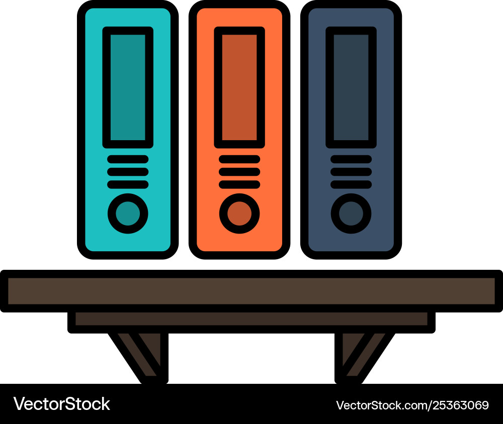 Files archive data database documents folders vector image