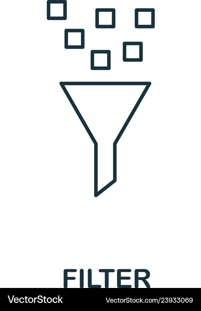 Filter outline icon thin line style from big data Filter outline icon thin line style from big data vector image