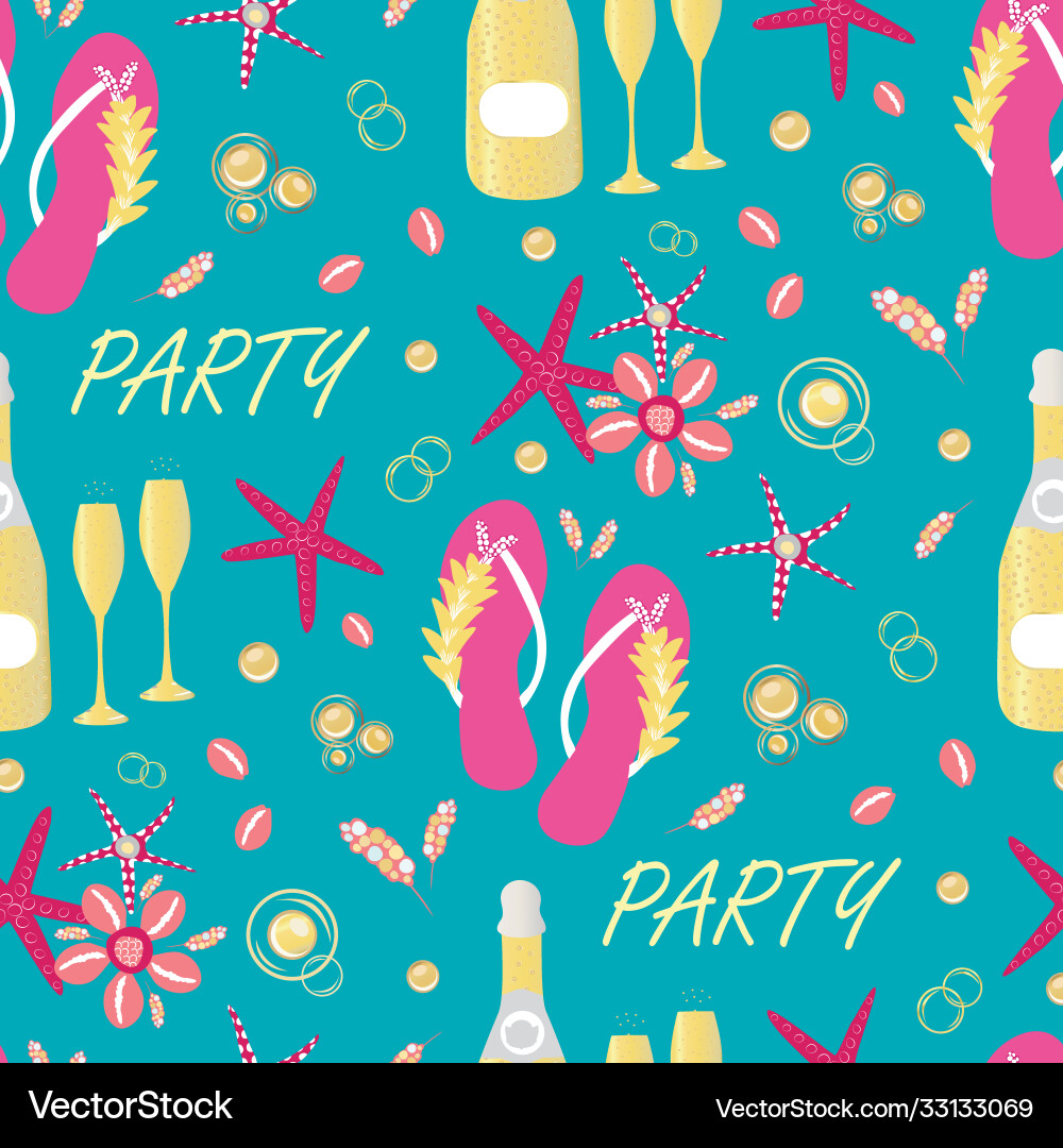Flip flop and party seamless pattern Flip flop and party seamless pattern vector image