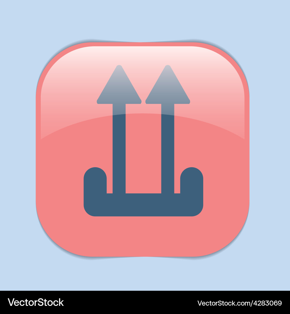 Fragile symbol arrow up logistic icon vector image