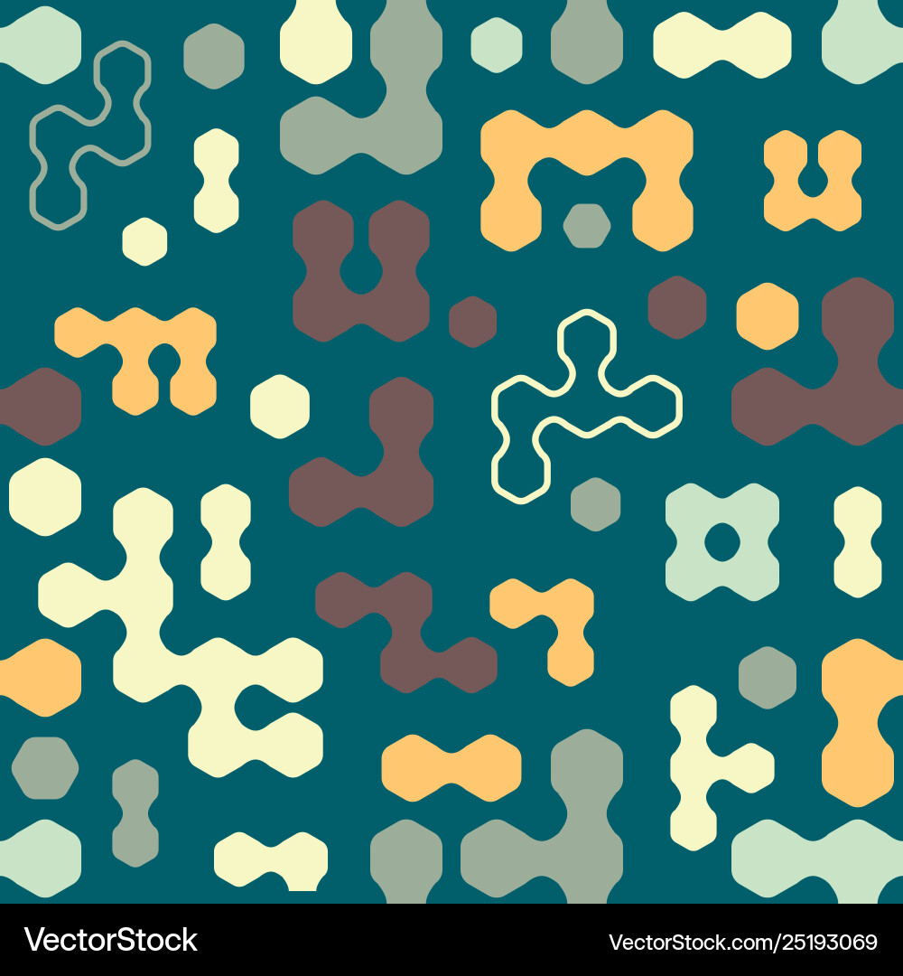 Geometric colored hexagon forms seamless pattern Geometric colored hexagon forms seamless pattern vector image