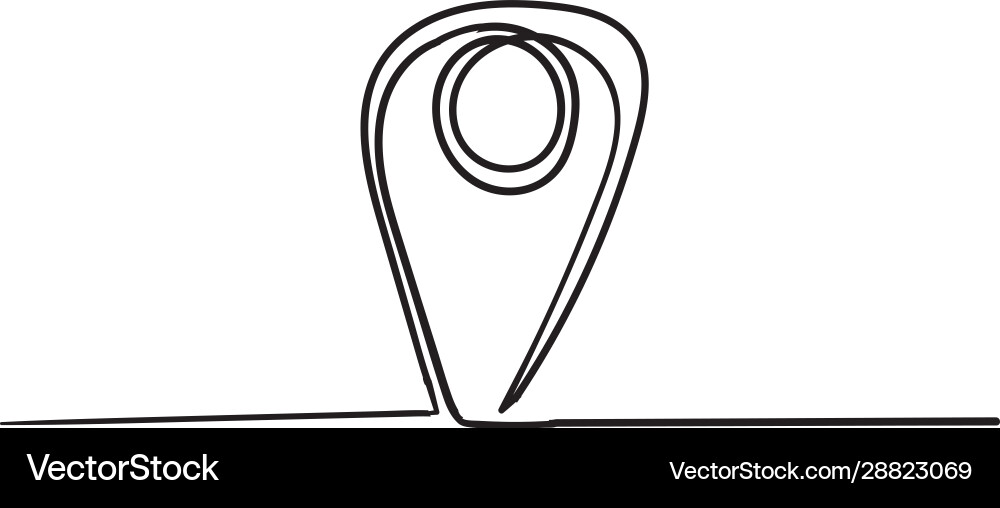 Gps pointer with single continuous line doodle Gps pointer with single continuous line doodle vector image