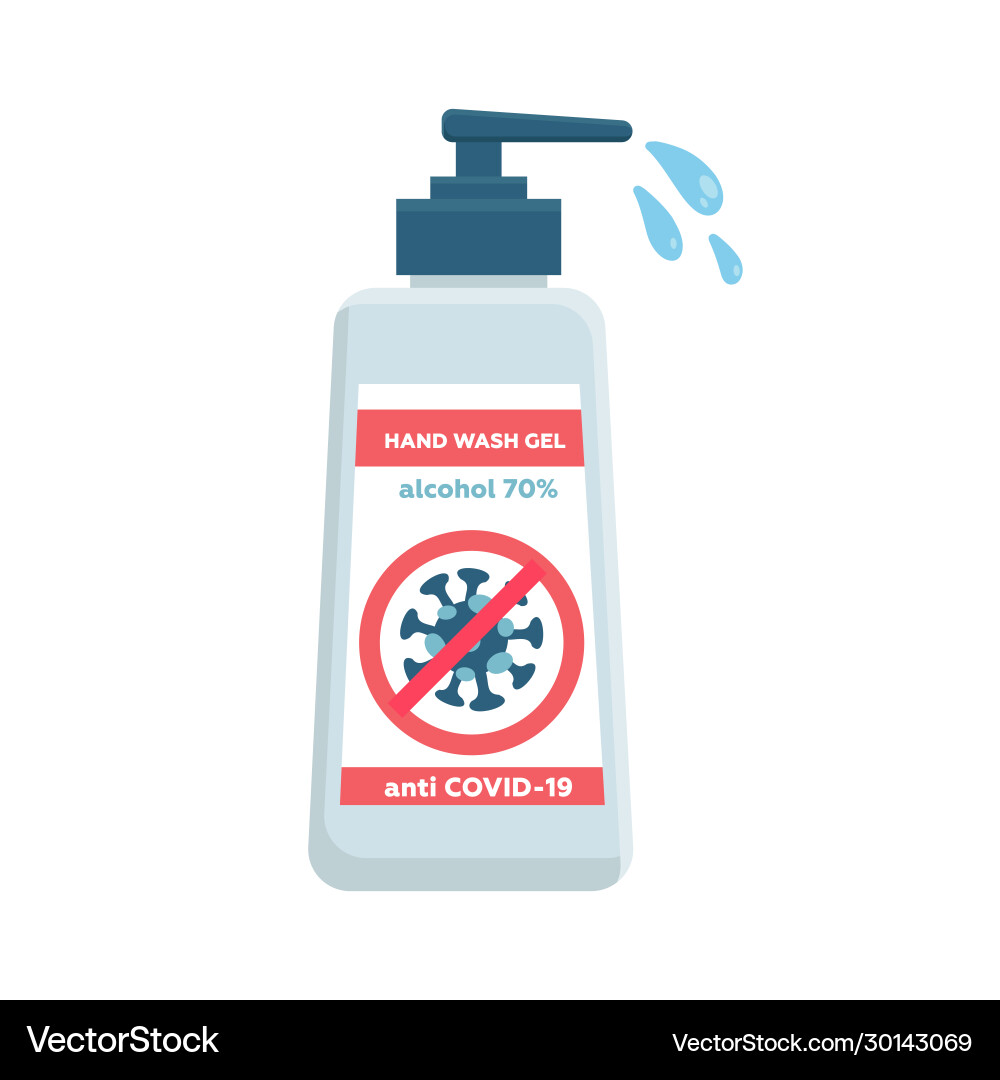 Hand sanitizer bottle for people washing hands Hand sanitizer bottle for people washing hands vector image