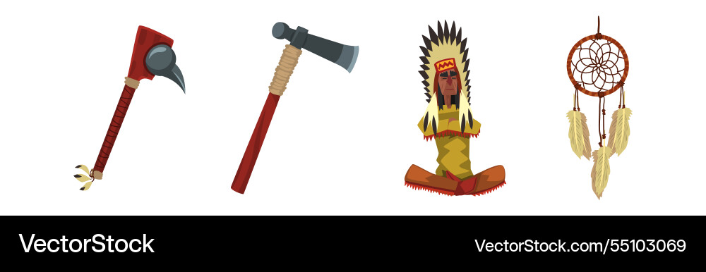 Indian ethnic tool and authentic object set Vector Image