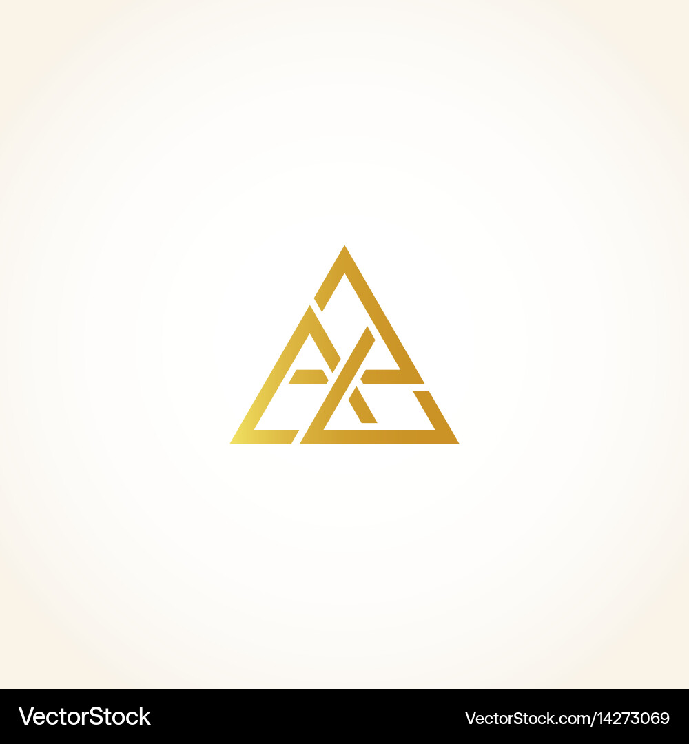 Isolated abstract golden color triangles contour Vector Image