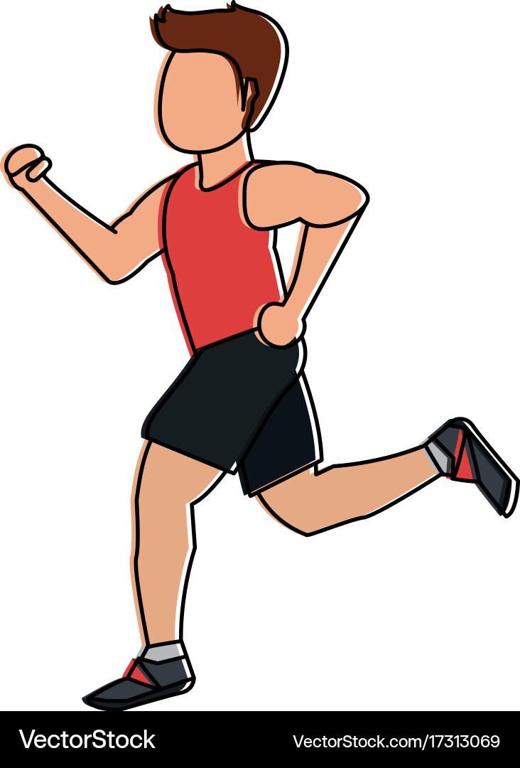 Man avatar running icon image Vector Image