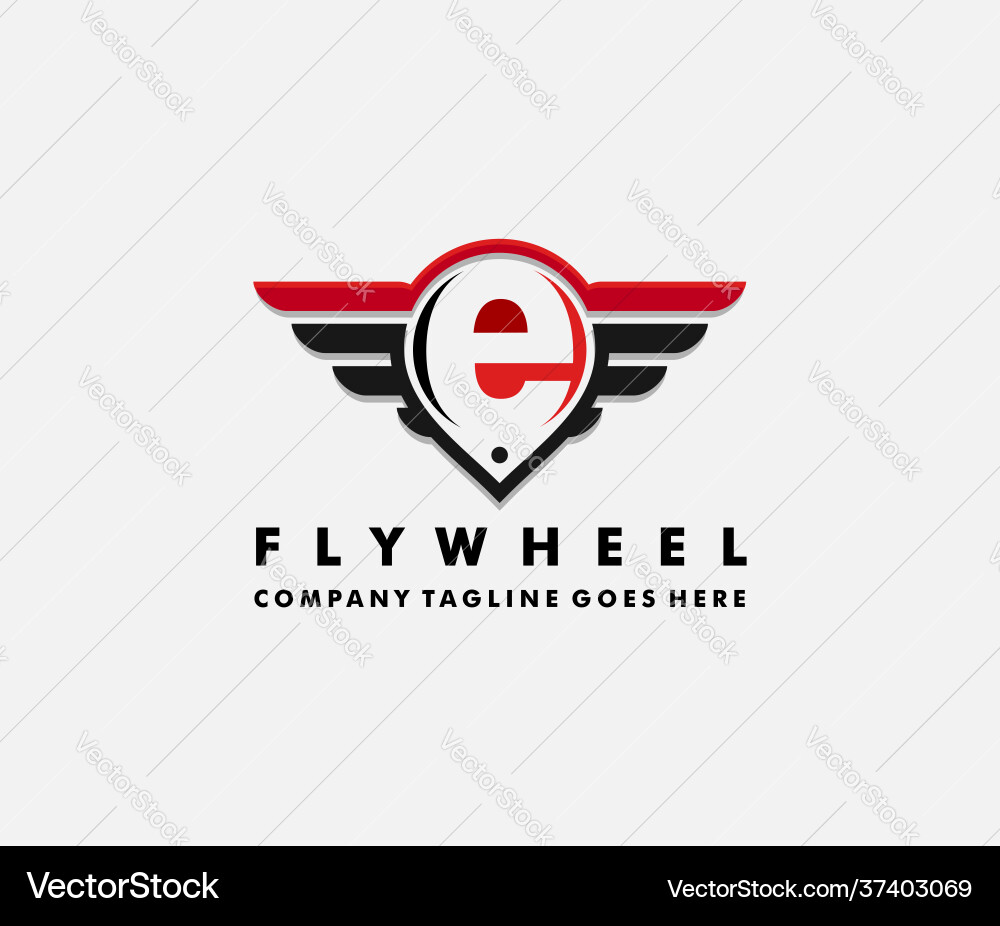 Modern Car Logo: Wheels & Wings Vector Image