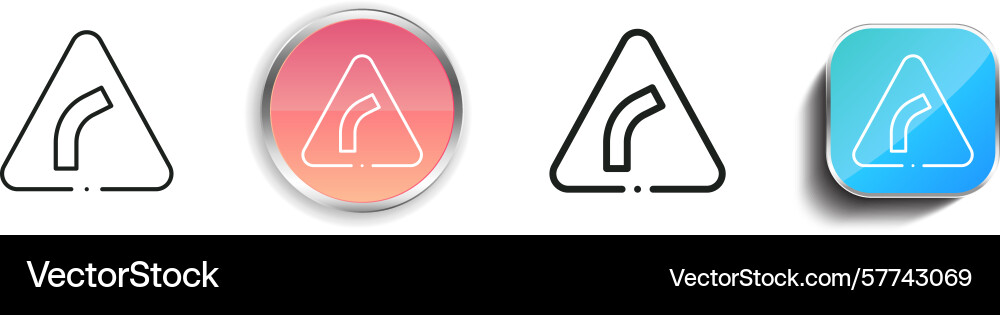 Right bend icon thin linear regular and button Right bend icon thin linear regular and button vector image