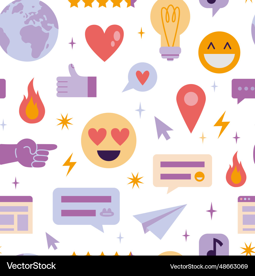 Seamless pattern with elements of web interface Seamless pattern with elements of web interface vector image