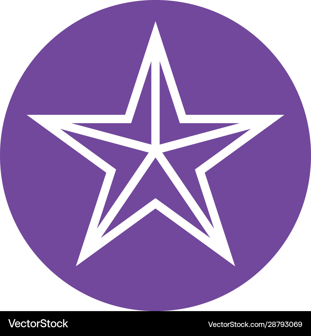 Star five pointed block style icon vector image