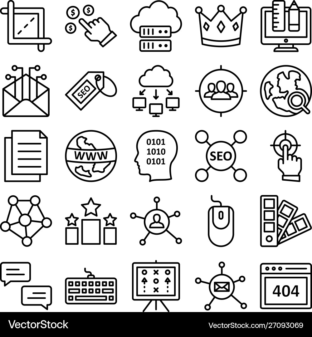 Web optimization icons pack Vector Image