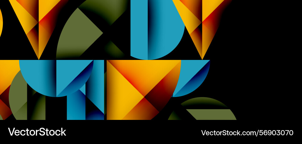 Abstract geometric shapes form colorful text Abstract geometric shapes form colorful text vector image